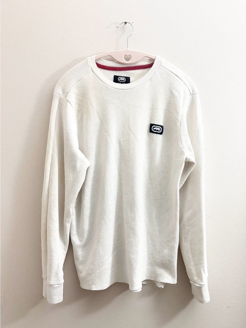 5/$15 🩷 MUST BUNDLE Ecko Unlimited Off-White Crewneck Sweater with Black Logo